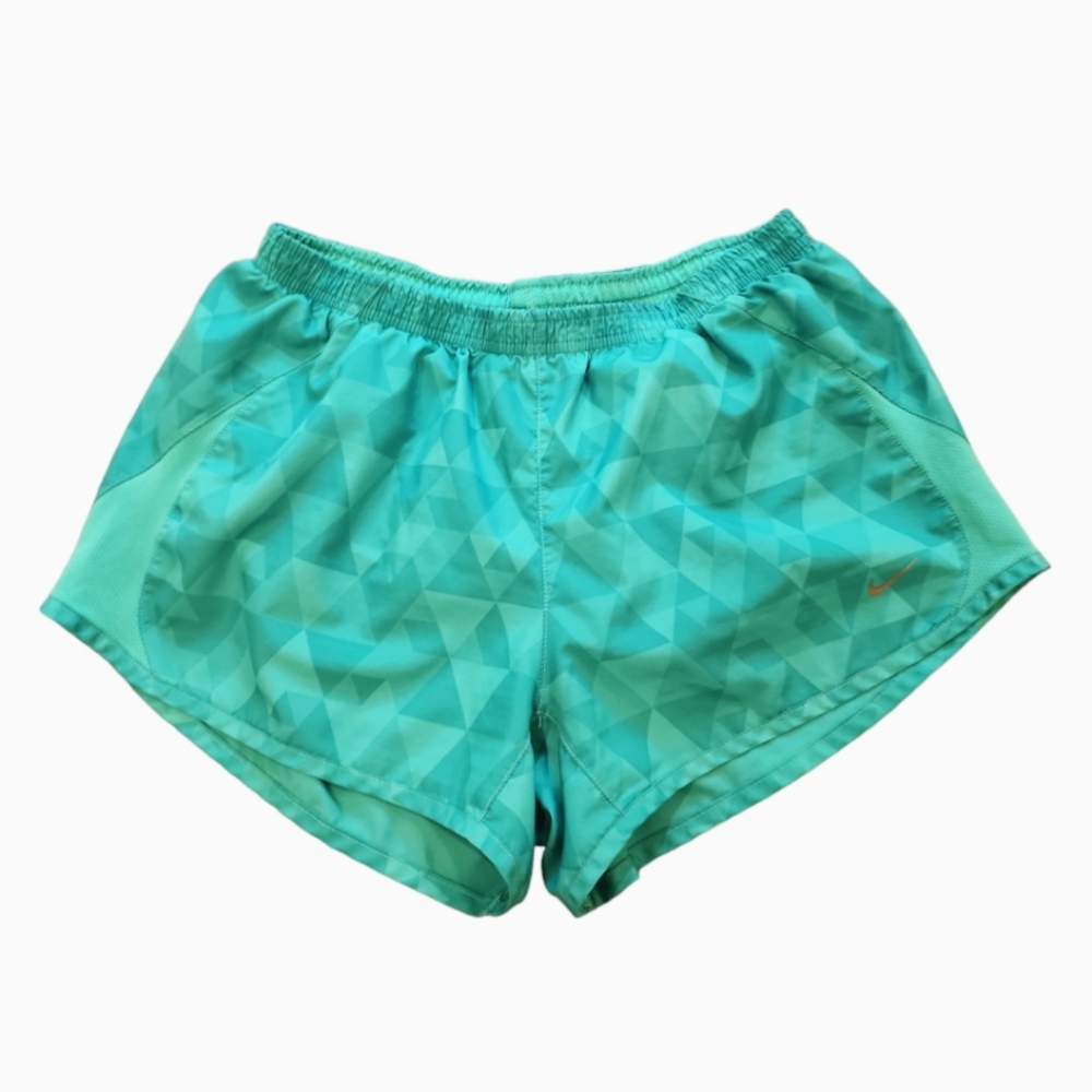 Nike turquoise teal blue triangle running shorts